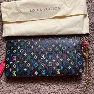Authentic LOUIS VUITTON Long Wallet Multi Color